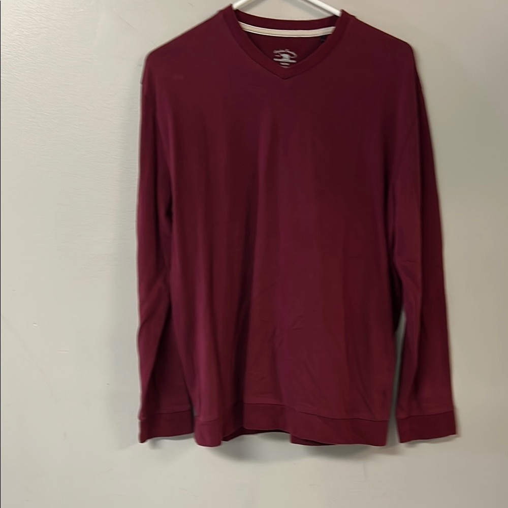 Red Long Sleeve Tee Classic Crew Neck